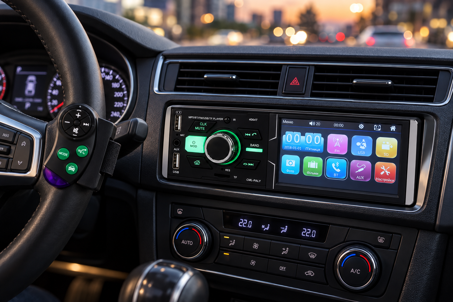 Автомагнітола MP5 4064T / Автомагнітола з екраном 4.1", 1DIN / Магнітофон в машину Bluetooth 4 Автомагнітола MP5 4064T / Автомагнітола з екраном 4.1", 1DIN / Магнітофон в машину Bluetooth - Зображення 4