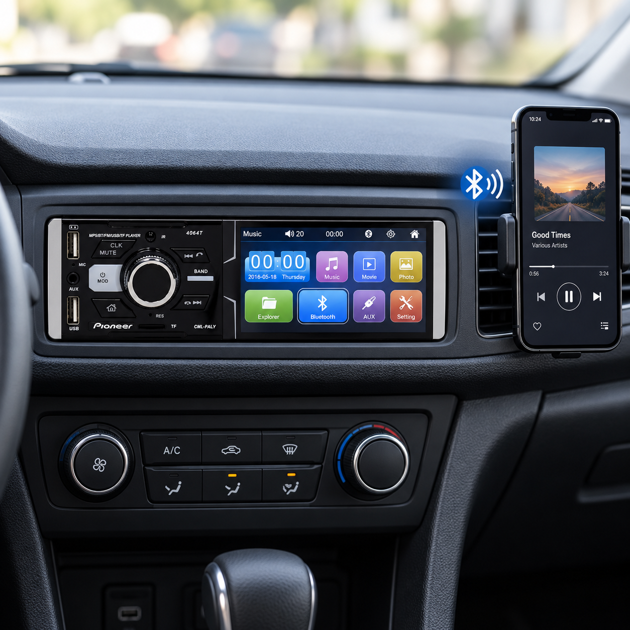 Автомагнітола MP5 4064T / Автомагнітола з екраном 4.1", 1DIN / Магнітофон в машину Bluetooth 2 Автомагнітола MP5 4064T / Автомагнітола з екраном 4.1", 1DIN / Магнітофон в машину Bluetooth - Зображення 2
