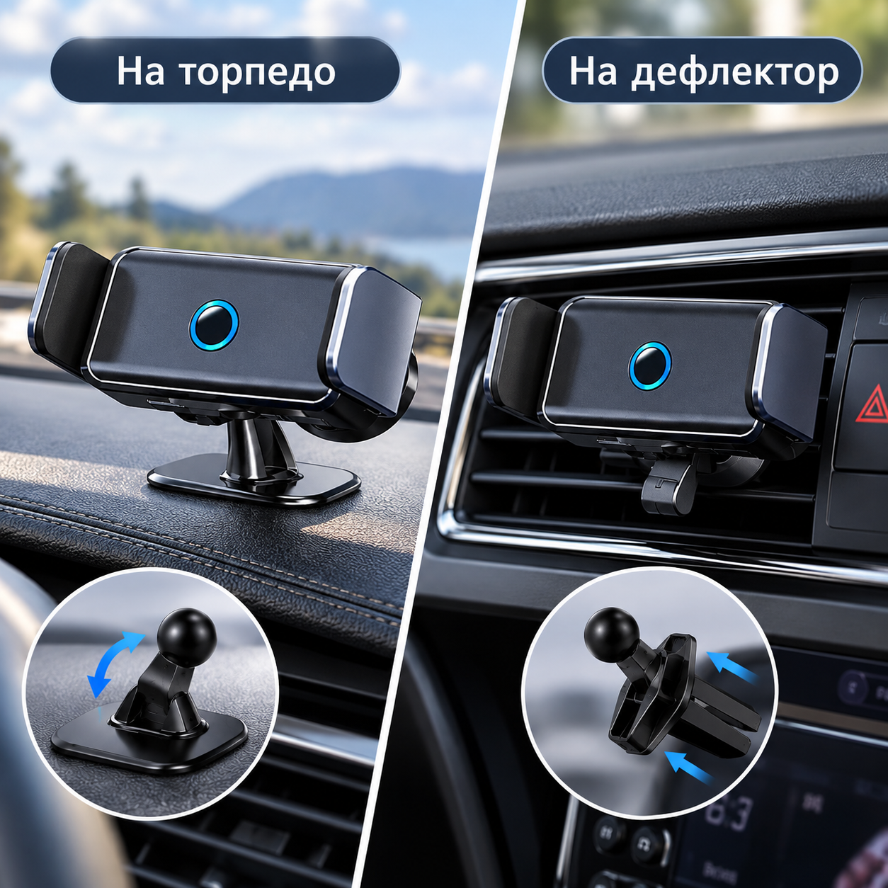 Автомобільний тримач для телефону із замком / Тримач для телефону на торпеду затискач універсальний на електричний дефлектор 4 Автомобільний тримач для телефону із замком / Тримач для телефону на торпеду затискач універсальний на електричний дефлектор - Зображення 4