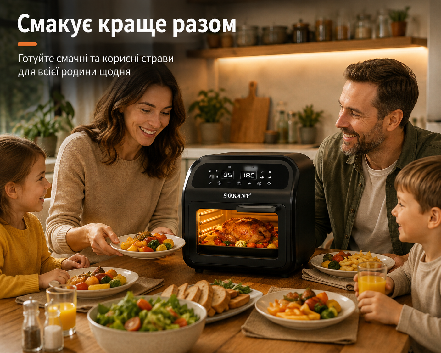 Аерогриль-фритюрниця з сенсорним керуванням SOKANY SK-ZG-8032 16 л 1700 Вт 8 програм 4 Аерогриль-фритюрниця з сенсорним керуванням SOKANY SK-ZG-8032 16 л 1700 Вт 8 програм - Зображення 4