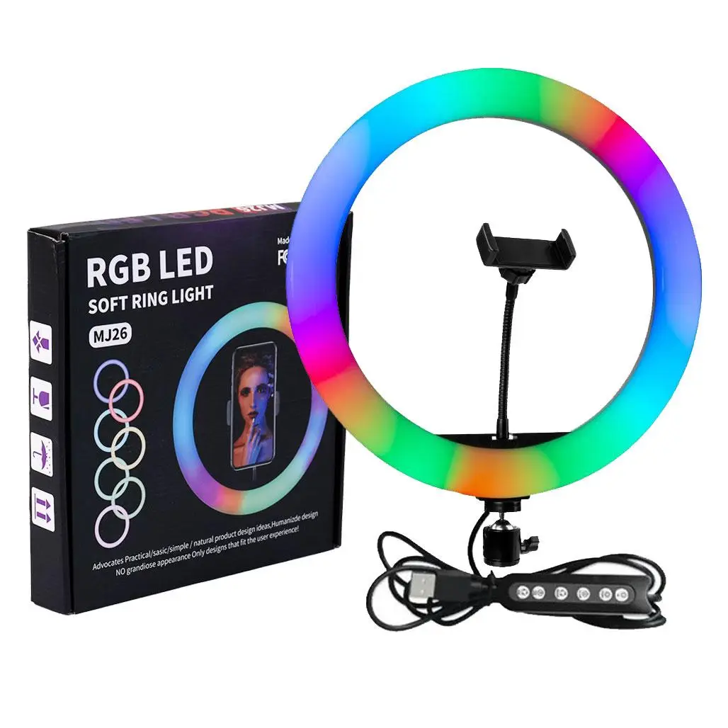 Кільцева RGB селфі - лампа, 26 см 6 Кільцева RGB селфі - лампа, 26 см - Зображення 6