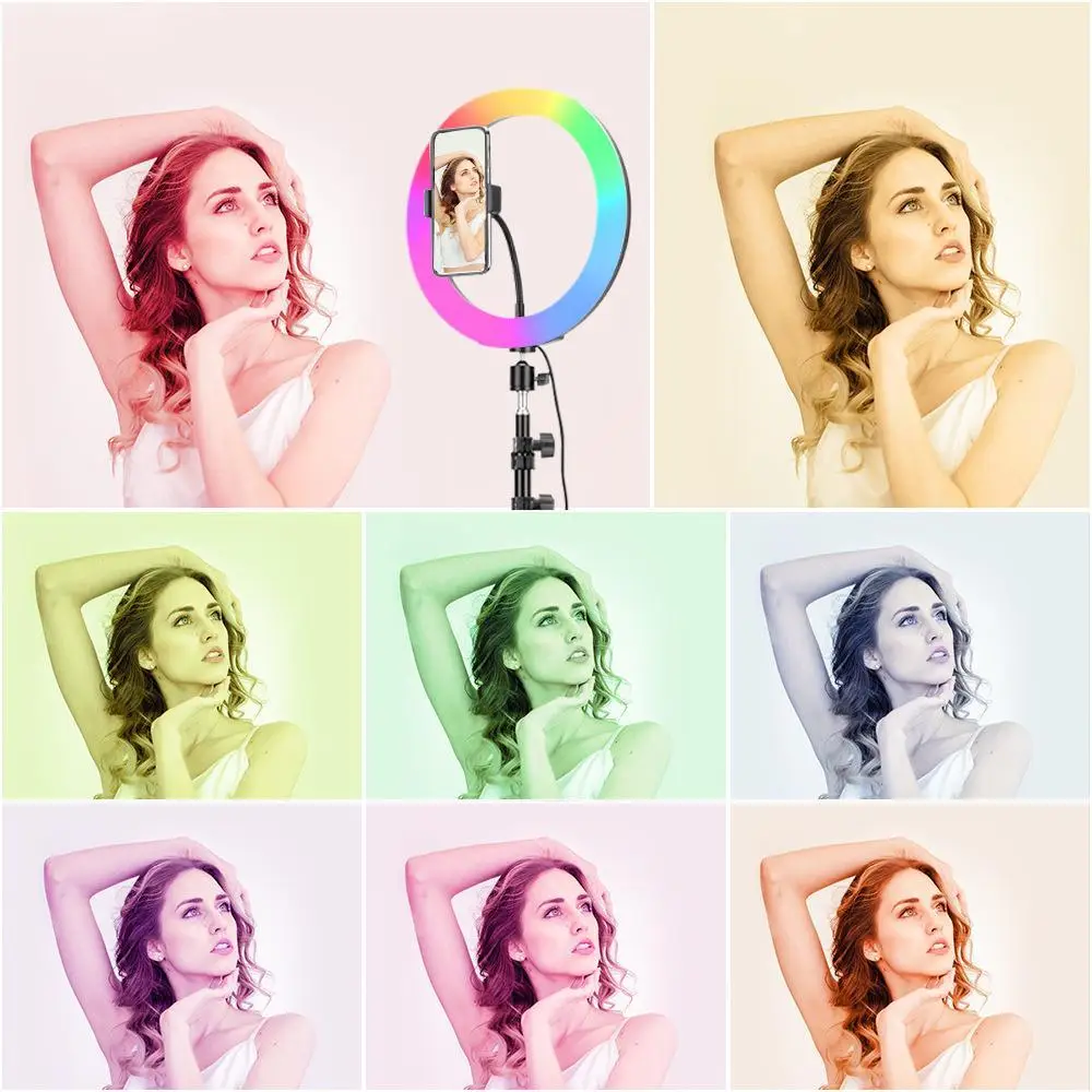 Кільцева RGB селфі - лампа, 26 см 3 Кільцева RGB селфі - лампа, 26 см - Зображення 3