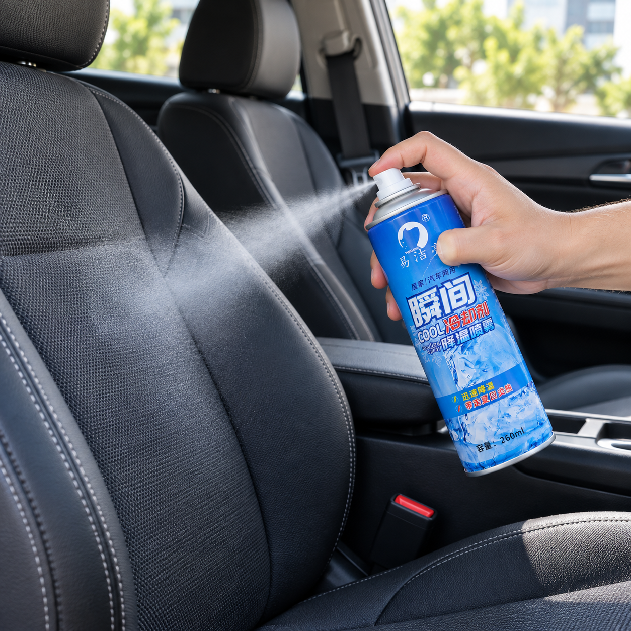 Охолоджувальний спрей для автомобіля та будинку Cool Spray 260 мл / Охолоджувач поверхонь / Аерозоль для швидкого охолодження сидінь та керма 2 Охолоджувальний спрей для автомобіля та будинку Cool Spray 260 мл / Охолоджувач поверхонь / Аерозоль для швидкого охолодження сидінь та керма - Зображення 2