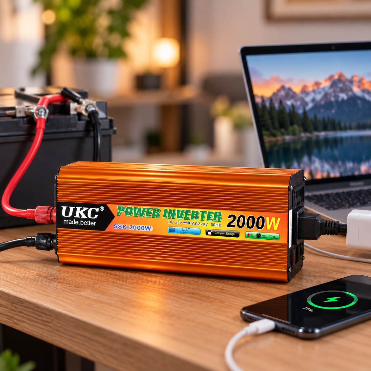Перетворювач AC/DC SSK 2000W 24V / Інвертор автомобільний 24В 2 Перетворювач AC/DC SSK 2000W 24V / Інвертор автомобільний 24В - Зображення 2