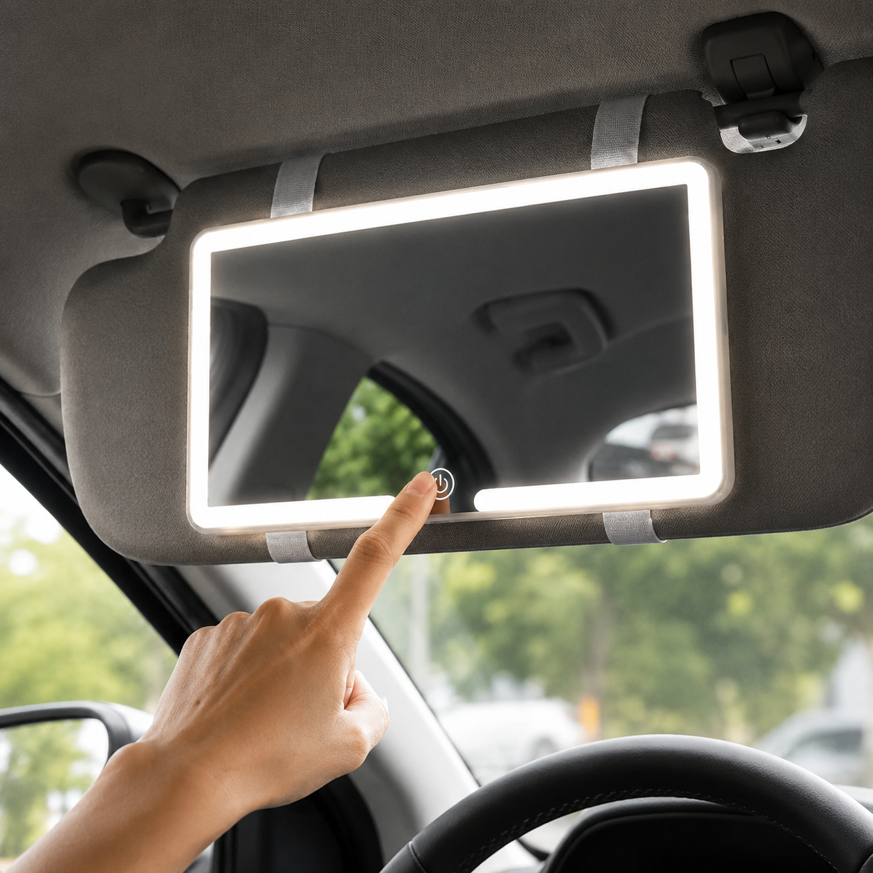 Дзеркало з підсвічуванням HB-5 / Дзеркало прямокутне з LED підсвічуванням на козирок автомобіля з акумулятором / Дзеркало дзеркало для макіяжу 2 Дзеркало з підсвічуванням HB-5 / Дзеркало прямокутне з LED підсвічуванням на козирок автомобіля з акумулятором / Дзеркало дзеркало для макіяжу - Зображення 2