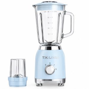 Стаціонарний блендер T.K.Line TK00282 3000 Вт 1.5 л із чашею та кавомолко Blue