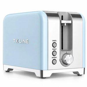 Тостер T.K.Line TK00281 2-секційний з 7 рівнями підсмажування у ретро-стилі Blue