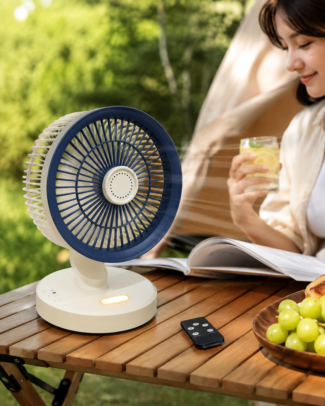 Портативний вентилятор SkyBerg з LED-підсвічуванням / Переносний настільний вентилятор + пульт ДК 2 Портативний вентилятор SkyBerg з LED-підсвічуванням / Переносний настільний вентилятор + пульт ДК - Зображення 2