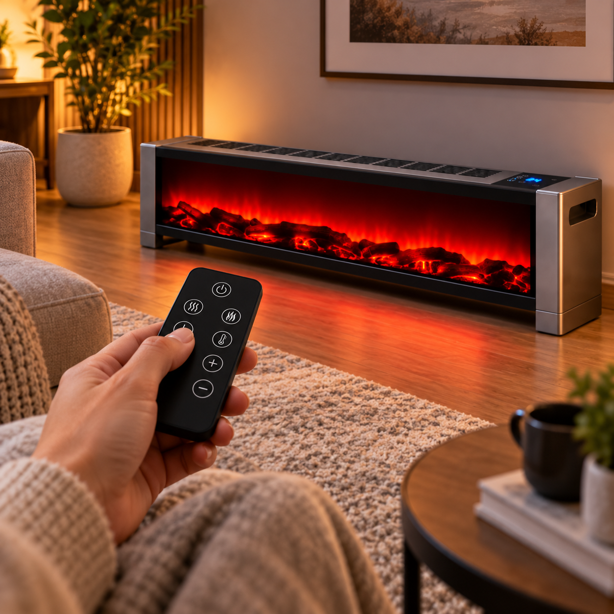 Електричний обігрівач 3D-полум'я / Камін підлоговий 1500W / Обігрівач з LED-імітацією вогню 2 Електричний обігрівач 3D-полум'я / Камін підлоговий 1500W / Обігрівач з LED-імітацією вогню - Зображення 2
