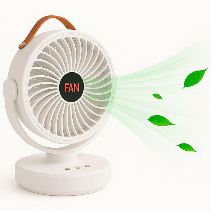 Акумуляторний міні вентилятор VU-05/FS-25 з поворотом / Вентилятор Mini fan з LED-підсвічуванням та USB 2 Акумуляторний міні вентилятор VU-05/FS-25 з поворотом / Вентилятор Mini fan з LED-підсвічуванням та USB - Зображення 2