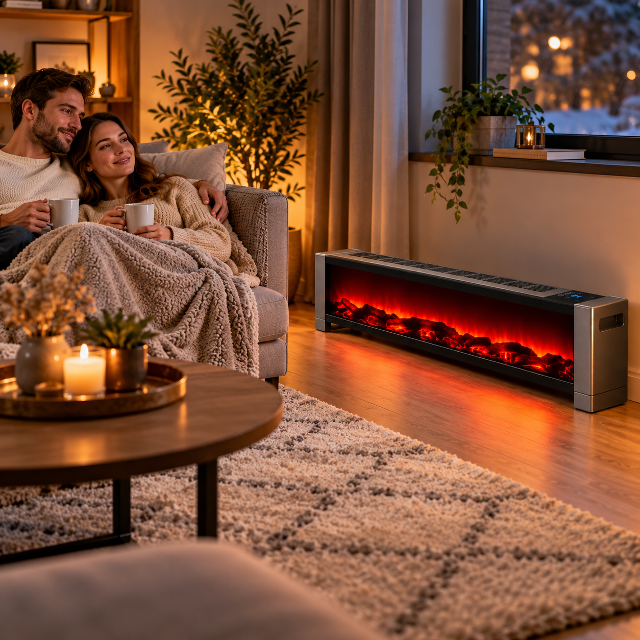 Електричний обігрівач 3D-полум'я / Камін підлоговий 1500W / Обігрівач з LED-імітацією вогню 3 Електричний обігрівач 3D-полум'я / Камін підлоговий 1500W / Обігрівач з LED-імітацією вогню - Зображення 3