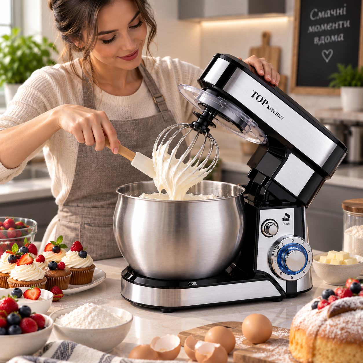 Планетарний міксер 3в1 Top Kitchen 6л / Кухонний кобмайн TK 00243 4200 Вт 2 Планетарний міксер 3в1 Top Kitchen 6л / Кухонний кобмайн TK 00243 4200 Вт - Зображення 2