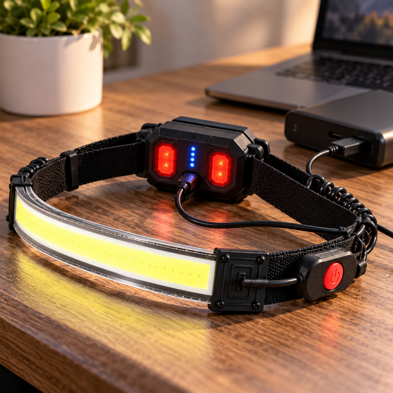 Налобний акумуляторний ліхтар XQ-T1C 26LED / Гнучкий ліхтар COB-стрічка з USB-зарядкою 3 режими 6 Налобний акумуляторний ліхтар XQ-T1C 26LED / Гнучкий ліхтар COB-стрічка з USB-зарядкою 3 режими - Зображення 6