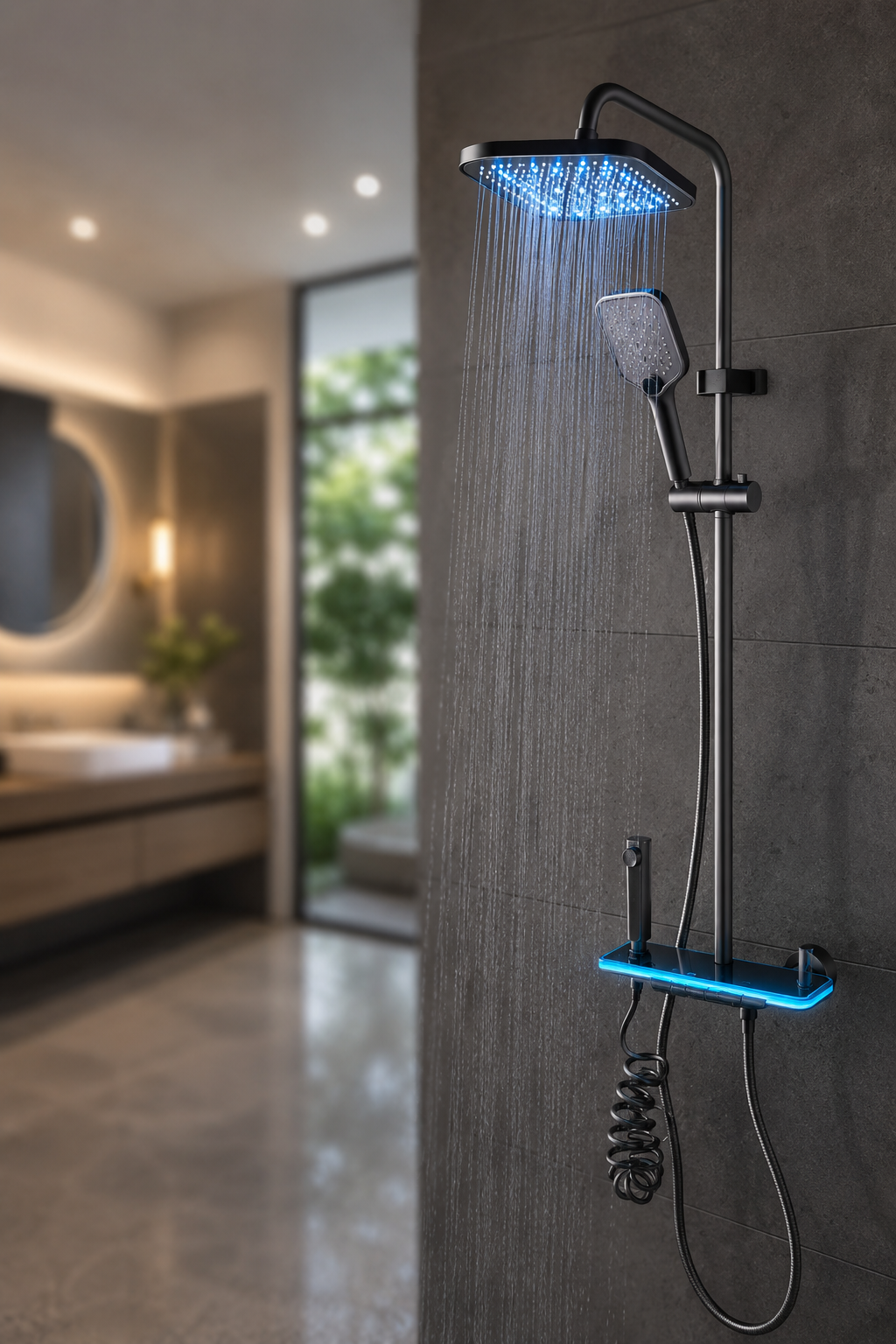 Душ/змішувач Faucet (CRH-8921 багатофункціональний з LED ГІДРОЕНЕРГЕТИКОЮ метал / Душова система з верхнім та ручним душем / Душова система для ванни 1 Душ/змішувач Faucet (CRH-8921 багатофункціональний з LED ГІДРОЕНЕРГЕТИКОЮ метал / Душова система з верхнім та ручним душем / Душова система для ванни
