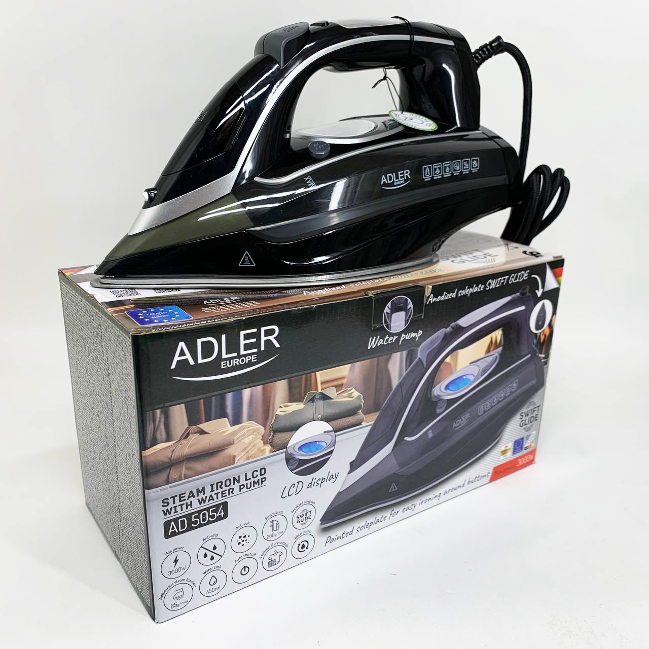 Парова праска Adler AD 5054 з водяним насосом 3000Вт 5 Парова праска Adler AD 5054 з водяним насосом 3000Вт - Зображення 5