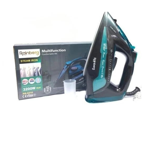 Праска Rainberg RB-6310 3200W, парова праска, керамічна підошва, потужна праска, праска прасувальна 3 Праска Rainberg RB-6310 3200W, парова праска, керамічна підошва, потужна праска, праска прасувальна - Зображення 3
