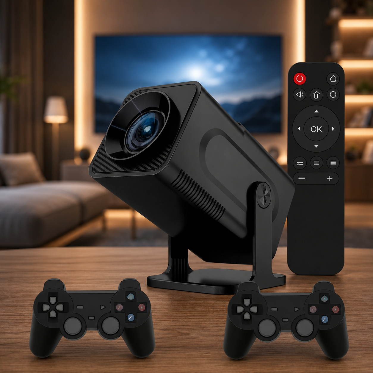 Проектор для фільмів, ігор, домашній кінотеатр HCS350 pro / Смарт домашній кінотеатр Wi-Fi 6 Bluetooth 5.0 з пультом / 1 Проектор для фільмів, ігор, домашній кінотеатр HCS350 pro / Смарт домашній кінотеатр Wi-Fi 6 Bluetooth 5.0 з пультом /