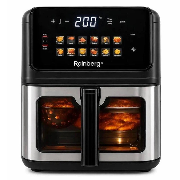 Аерогриль Rainberg RB-2342 12.5 л потужність до 4800W без олії 2 Аерогриль Rainberg RB-2342 12.5 л потужність до 4800W без олії - Зображення 2